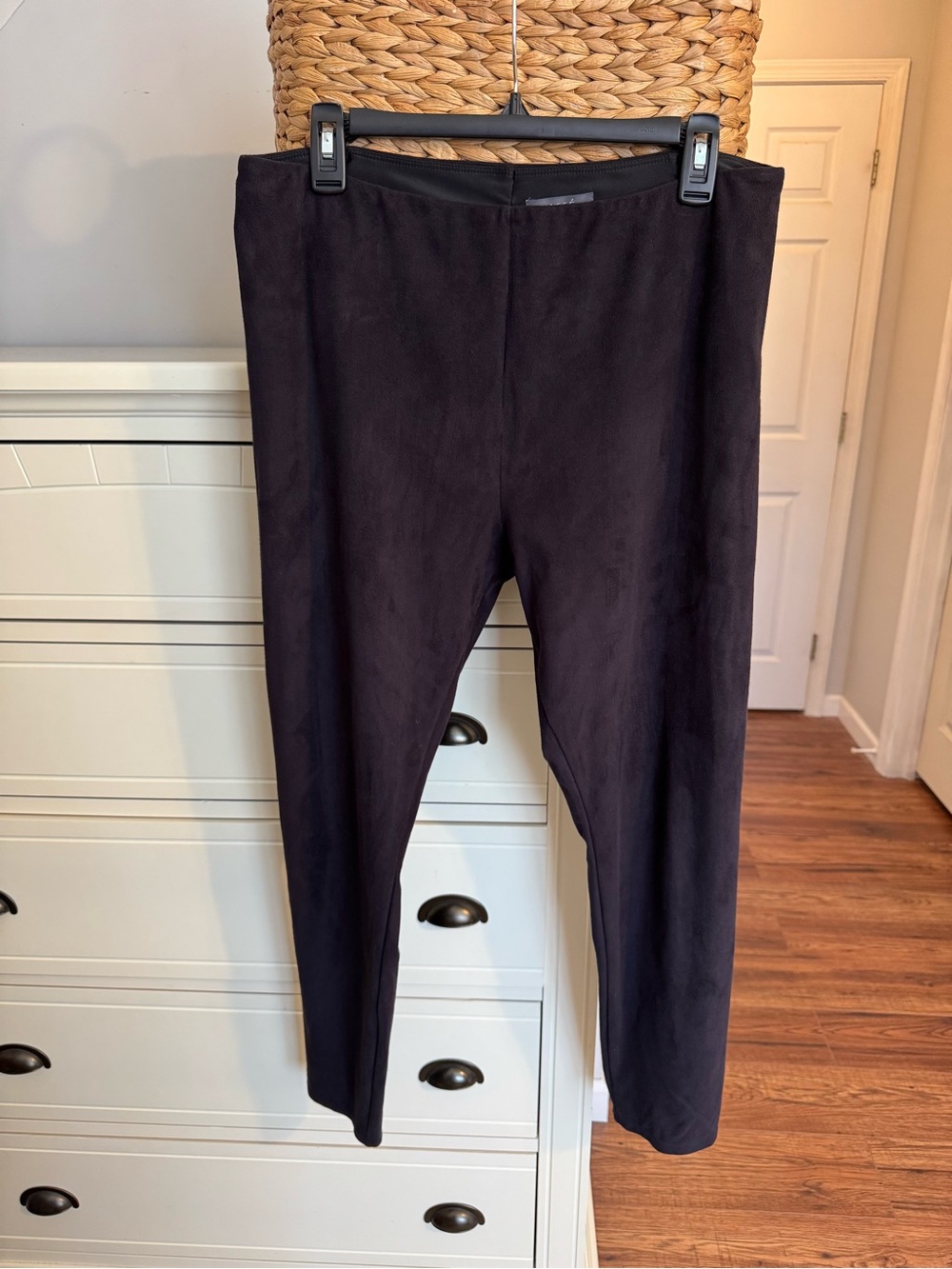 Lysse New York Faux Suede High Waist Leggings Black XL Pull On Stretch